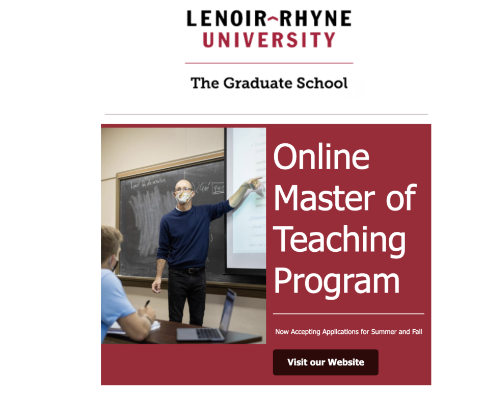 Want to Teach Your Passion? Apply this Summer for Lenoir-Rhyne's One-Year  Online Teaching Masters | Department of Mathematics